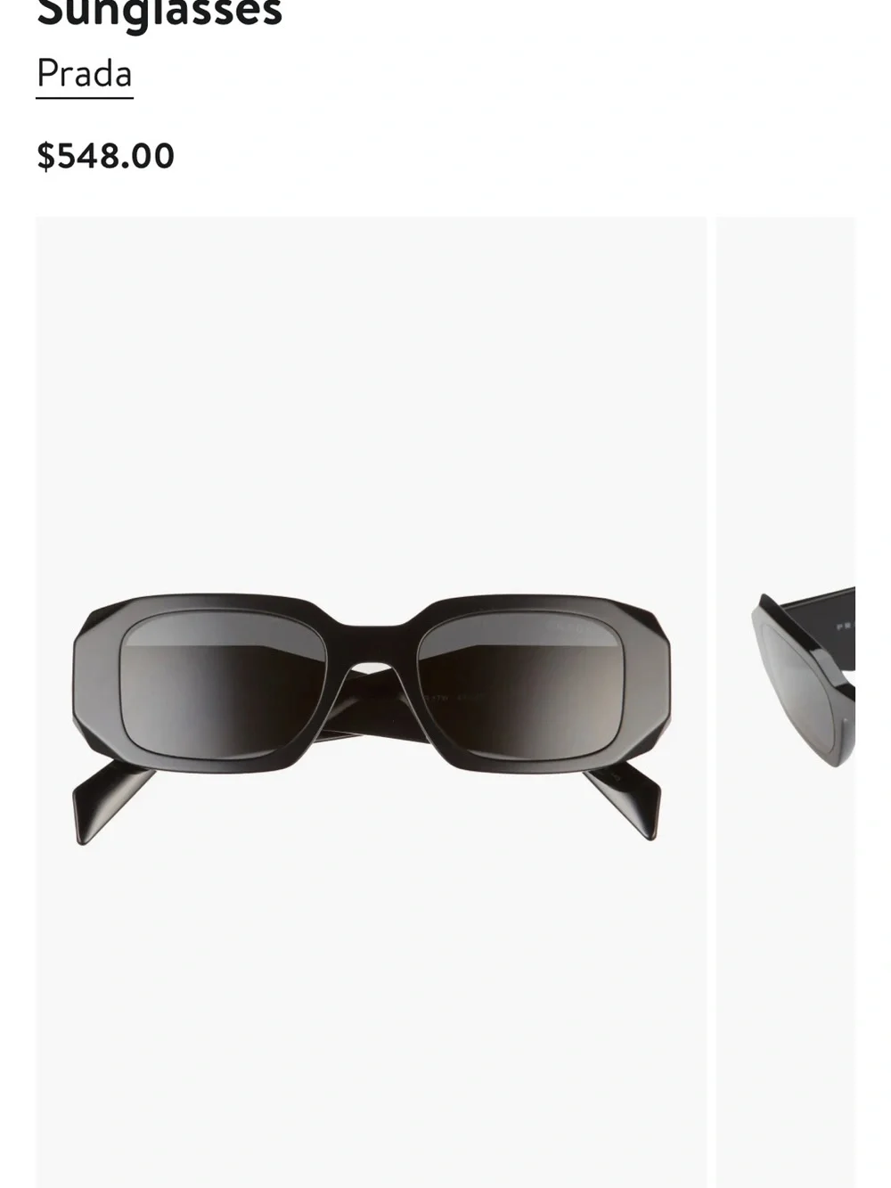 Prada Black Rectangle Sunglasses